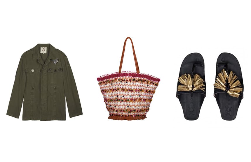 Military jacket, Fiji Tuk Tuk and Scaramouche sandals